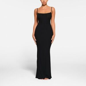 NWT Skims MP Onyx Soft Lounge Petite Long Slip Dress NWT